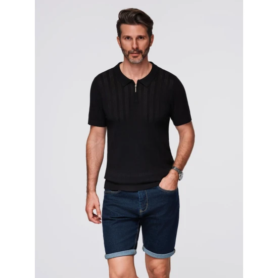 Vīriešu melns polo krekls Elegants POLO T-krekls