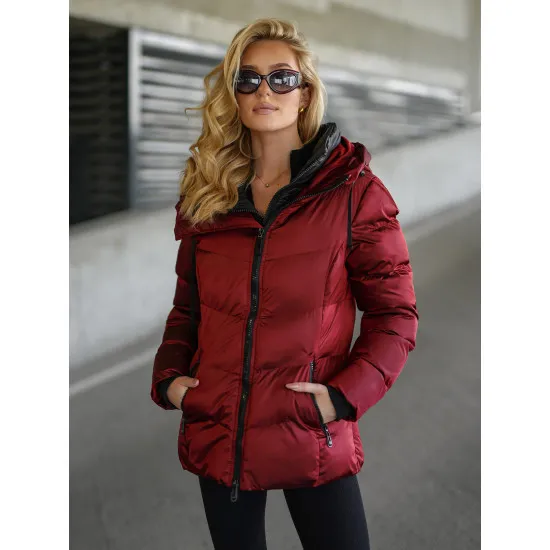 Women's quilted jacket in burgundy Emilin Women's jackets