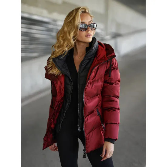 Women's quilted jacket in burgundy Emilin Women's jackets