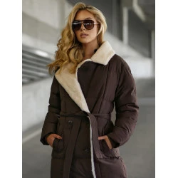 Sieviešu stepēta brūna jaka Charlot