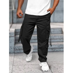 Vīriešu platas melnas bikses Erven