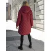 Sieviešu ziemas divpusējā bordo krāsas jaka ar kapuci Ela Sieviešu jakas