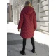 Sieviešu ziemas divpusējā bordo krāsas jaka ar kapuci Ela Jakas