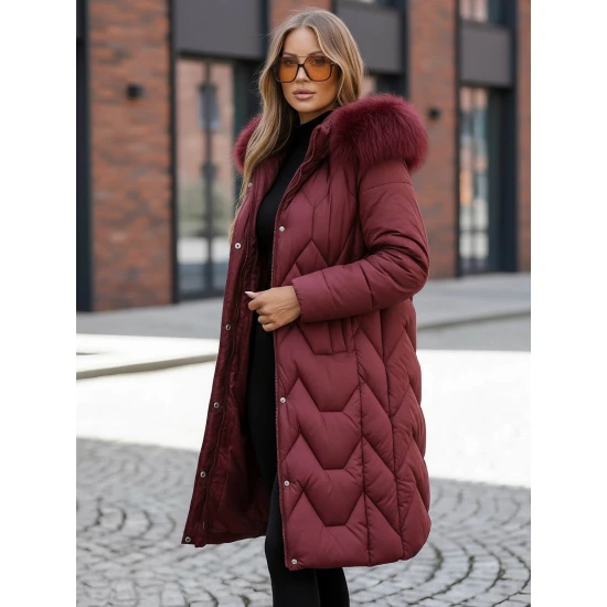 Sieviešu ziemas garā jaka bordo krāsā Klein Jakas