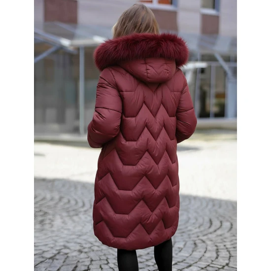 Sieviešu ziemas garā jaka bordo krāsā Klein Jakas