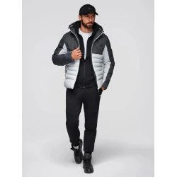 Vīriešu tumši pelēka ziemas jaka Flam