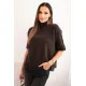 Moteriškas rudas megztinis trumpomis rankovėmis Endi Moteriški megztiniai