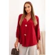 Sieviešu sarkanais krekls Lens Blūzes un krekli
