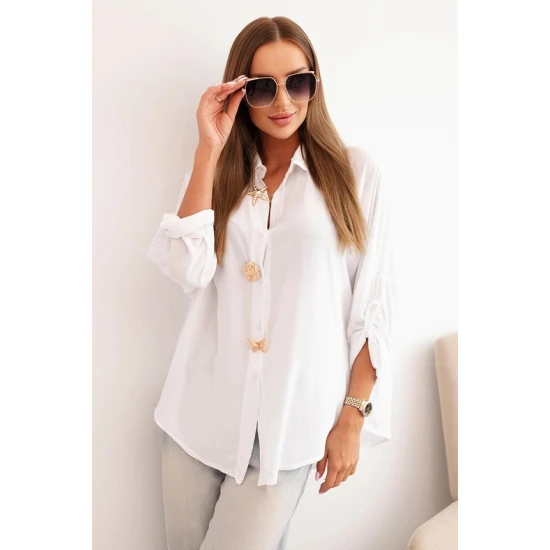 Sieviešu balts krekls Lens Blūzes un krekli