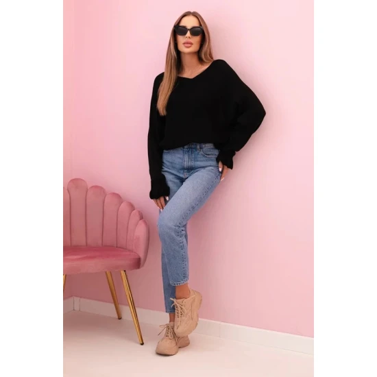 Sieviešu melns kardigāns Aidina Sieviešu džemperi