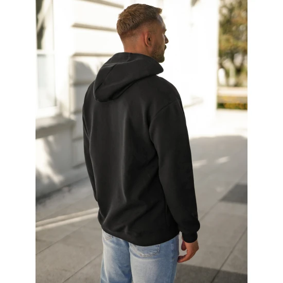 Vīriešu melns džemperis ar kapuci Skull Džemperi ar kapuci