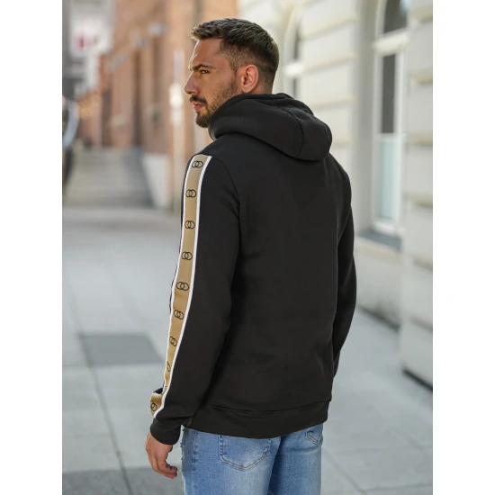 Vīriešu melns džemperis Rings Džemperi ar kapuci