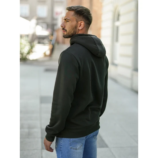 Vīriešu melns džemperis ar kapuci Glum Džemperi ar kapuci