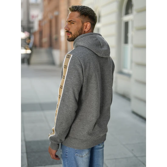 Vīriešu pelēks džemperis Rings Džemperi ar kapuci