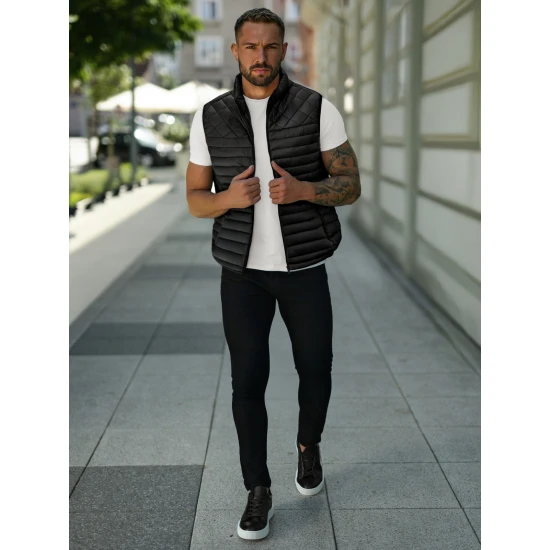 Vīriešu melna veste Kanor Vestes