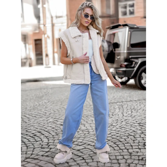 Sieviešu brūna ādas veste Sara Sieviešu vestes