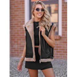 Sieviešu melna ādas jaka Sara