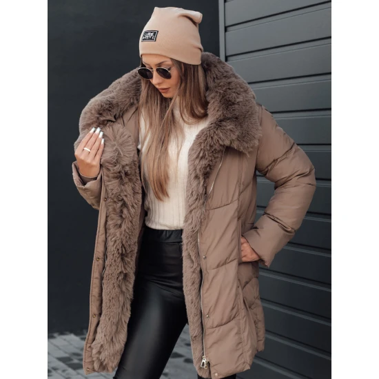 Sieviešu tumši brūna ziemas jaka Niki Jakas