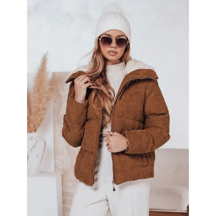 Sieviešu brūna ziemas jaka Trendy Sieviešu jakas
