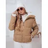 Sieviešu gaiši brūna ziemas jaka Trendy Sieviešu jakas