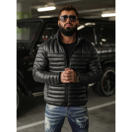 Vīriešu melna jaka Einar Vīriešu jakas un mēteļi