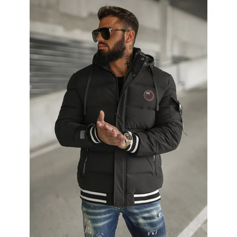 Vīriešu melna stepēta jaka Aibel JS/57M7501/392