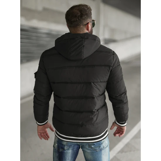 Vīriešu melna stepēta jaka Aibel JS/57M7501/392