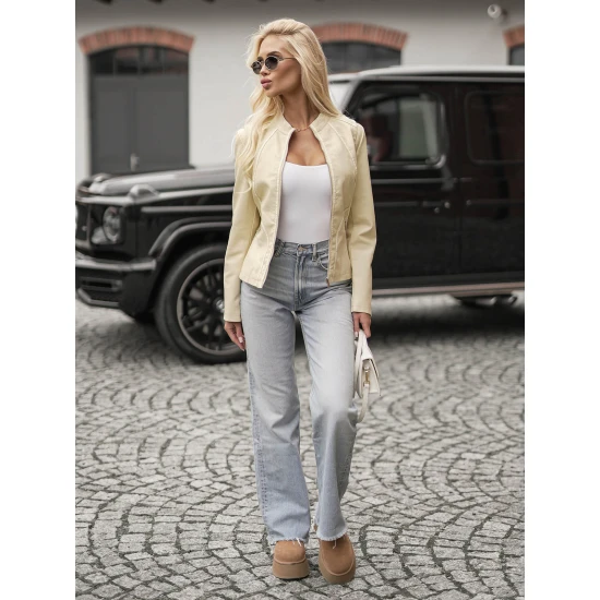 Sieviešu brūna ādas jaka Emeli Sieviešu jakas