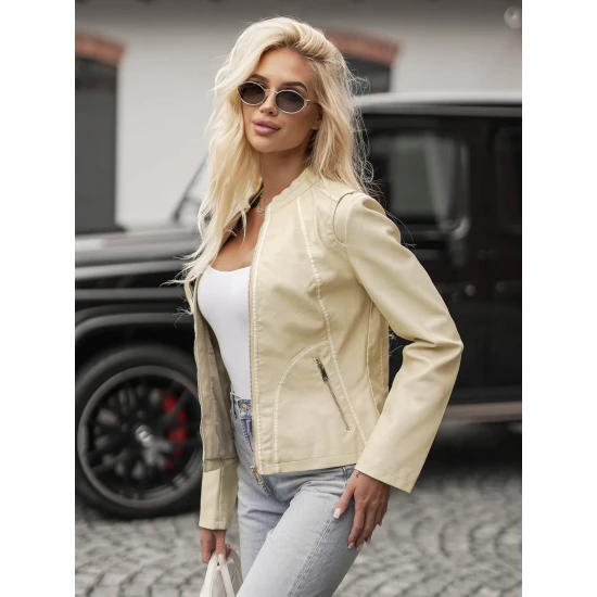 Sieviešu brūna ādas jaka Emeli Sieviešu jakas