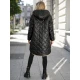 Sieviešu ziemas divpusējā melnā jaka ar kapuci Ela Sieviešu jakas