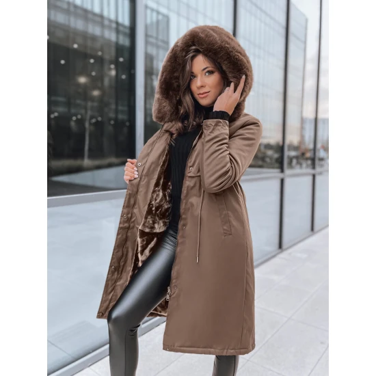 Sieviešu brūna garā jaka Juste