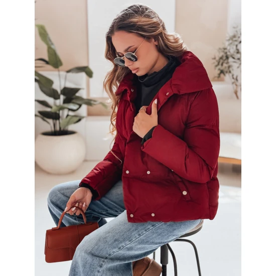 Sieviešu ziemas jaka bordo krāsā Lari Sieviešu jakas