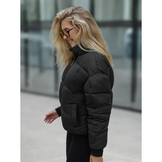 Sieviešu melna ziemas jaka Pensil Sieviešu jakas