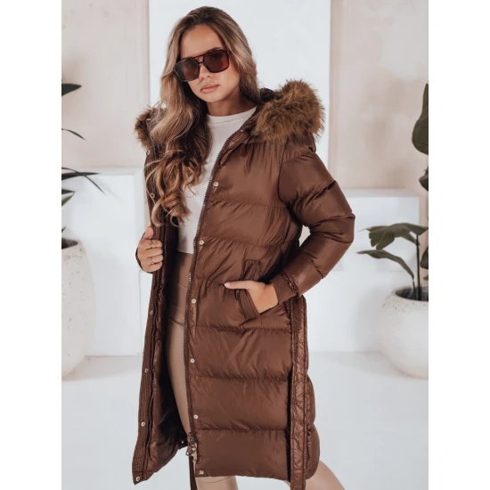 Sieviešu brūna ziemas jaka Bela Jakas