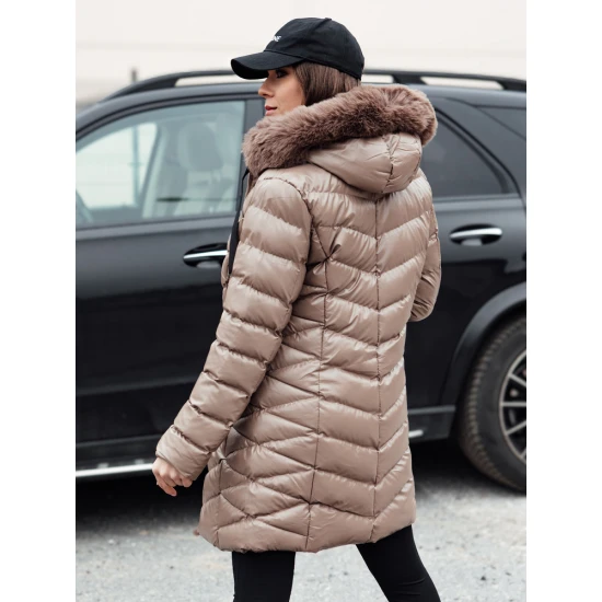 Sieviešu brūna stepēta jaka Crystal Sieviešu jakas