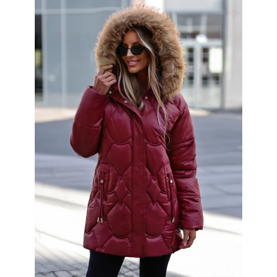 Sieviešu ziemas jaka bordo krāsā Verni Sieviešu jakas