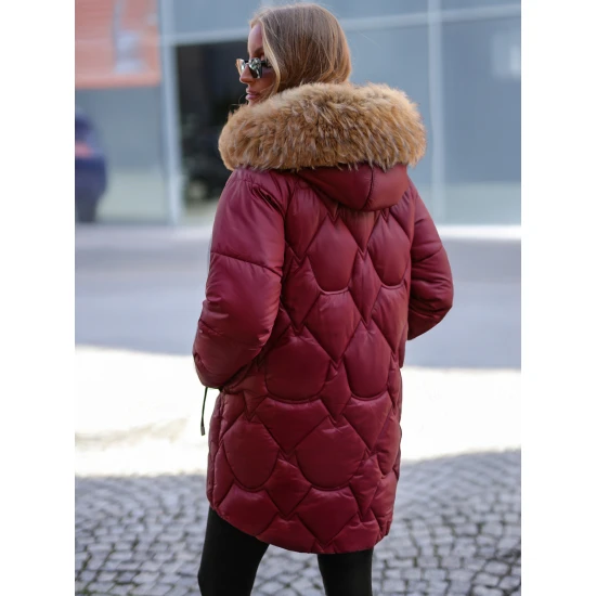 Sieviešu ziemas jaka bordo krāsā Verni Sieviešu jakas