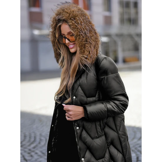 Sieviešu garā melnā ziemas jaka Klein Sieviešu jakas