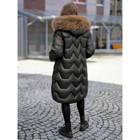 Sieviešu garā melnā ziemas jaka Klein Sieviešu jakas