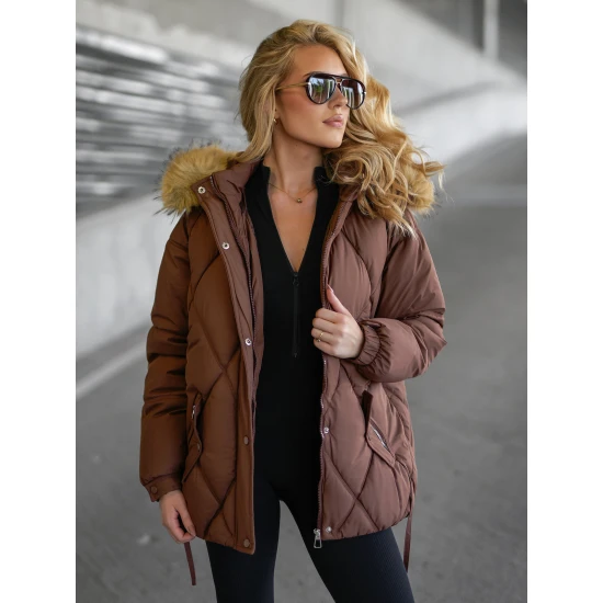 Sieviešu brūna ziemas jaka Bistro Sieviešu jakas