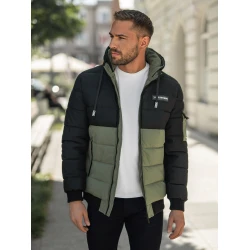 Vīriešu melna/zaļa ziemas jaka Molix