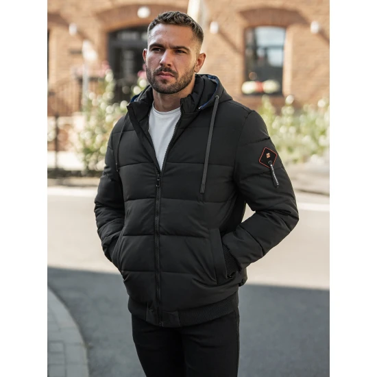 Vīriešu melna ziemas jaka Martim Ziemas jakas