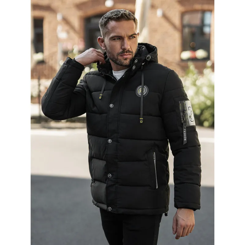 Vīriešu melna ziemas jaka Lorenzo JS/57M7503/392