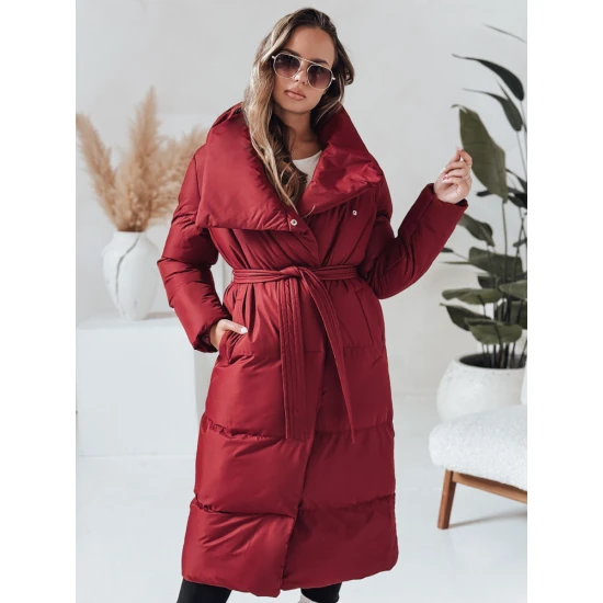 Sieviešu bordo krāsas stepēta jaka Favi Sieviešu jakas