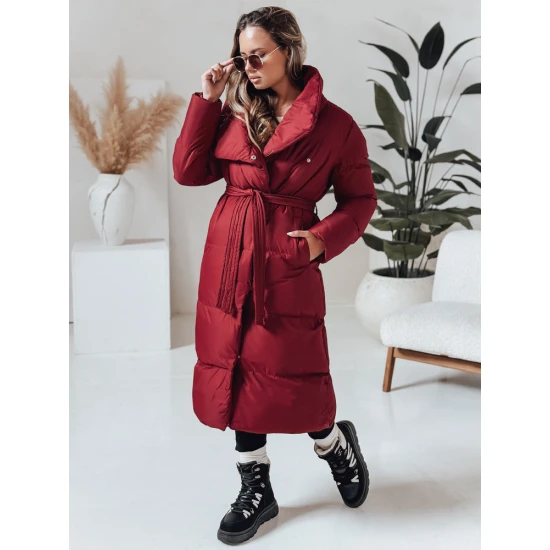 Sieviešu bordo krāsas stepēta jaka Favi Sieviešu jakas