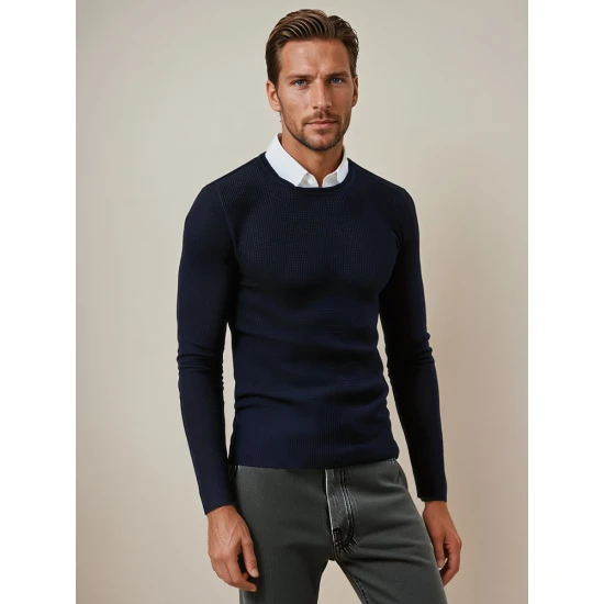 Vīriešu tumši zils džemperis Areta Džemperi
