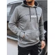 Vīriešu pelēks džemperis ar kapuci Denim Džemperi ar kapuci