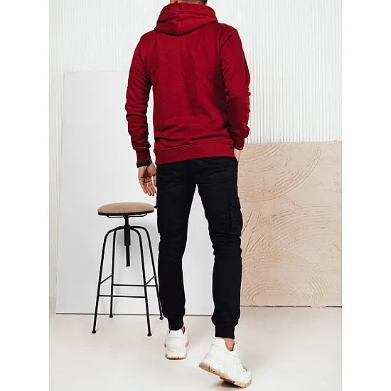 Men's burgundy hooded jumper Denim Hooded jumpers
