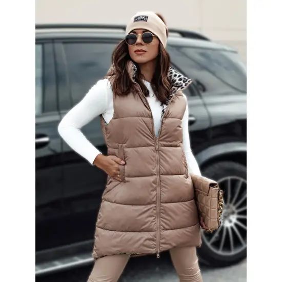 Sieviešu brūna divpusējā veste Elegancio Sieviešu vestes