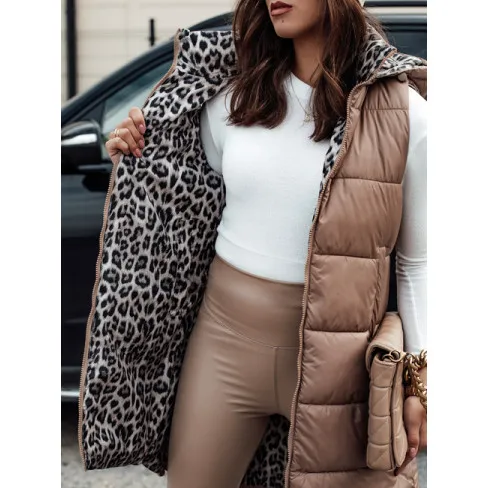 Sieviešu brūna divpusējā veste Elegancio Sieviešu vestes